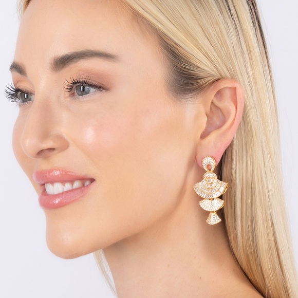 Eye Candy Fanfare CZ Dangle Earring - Picture 2 of 4